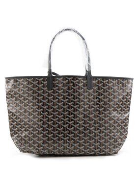 Goyard Tote Bag Saint Louis PM Leather Black Herringbone
